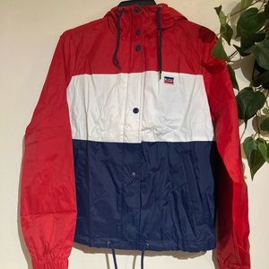 Women's Levi's Retro Rain Red Slicker Jacket Size Small. MSRP: $100.00